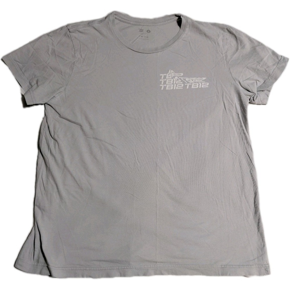 TB12 Tom Brady Keep Going Graphic T Shirt Gray Athletic Tee Mens Large Patriots